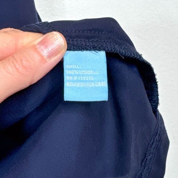 J. MCLAUGHLIN navy sheath dress side wrap tie front panel 3247 - Picture 6 of 9